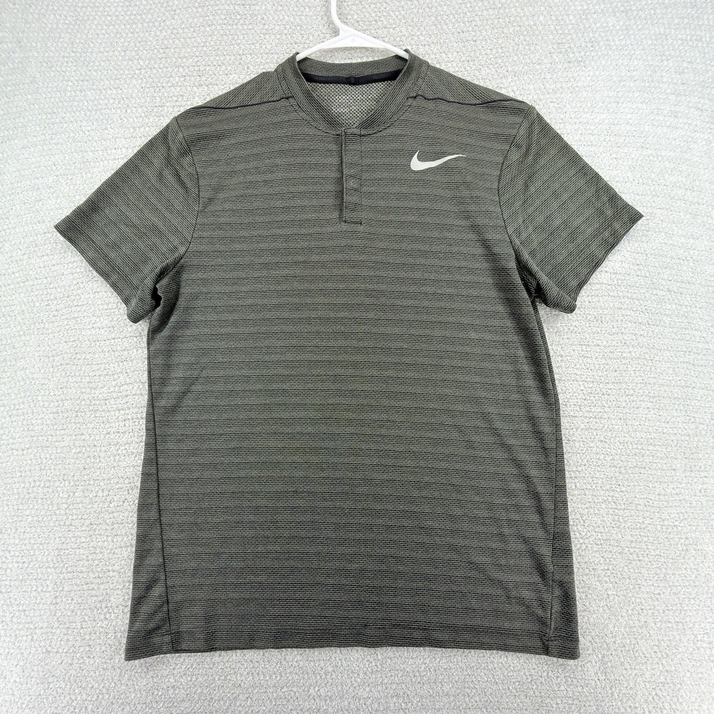 Nike Golf Dri-FIT Vapor Blade Collar Polo Shirt Mens M Olive Green Performance